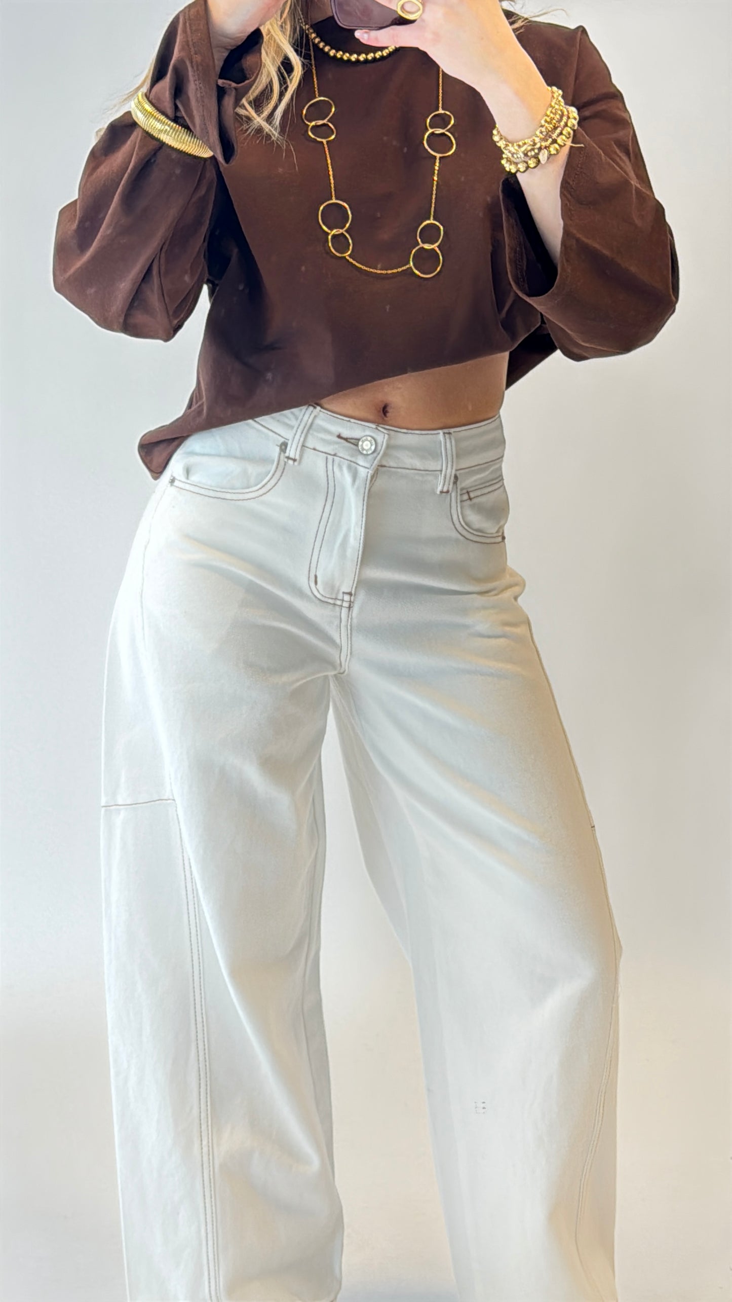 Wide leg jeans - wit Redial (petit)
