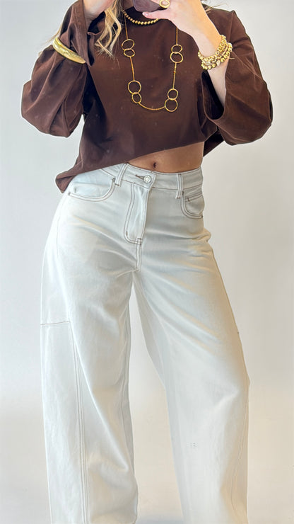 Wide leg jeans - wit Redial (petit)