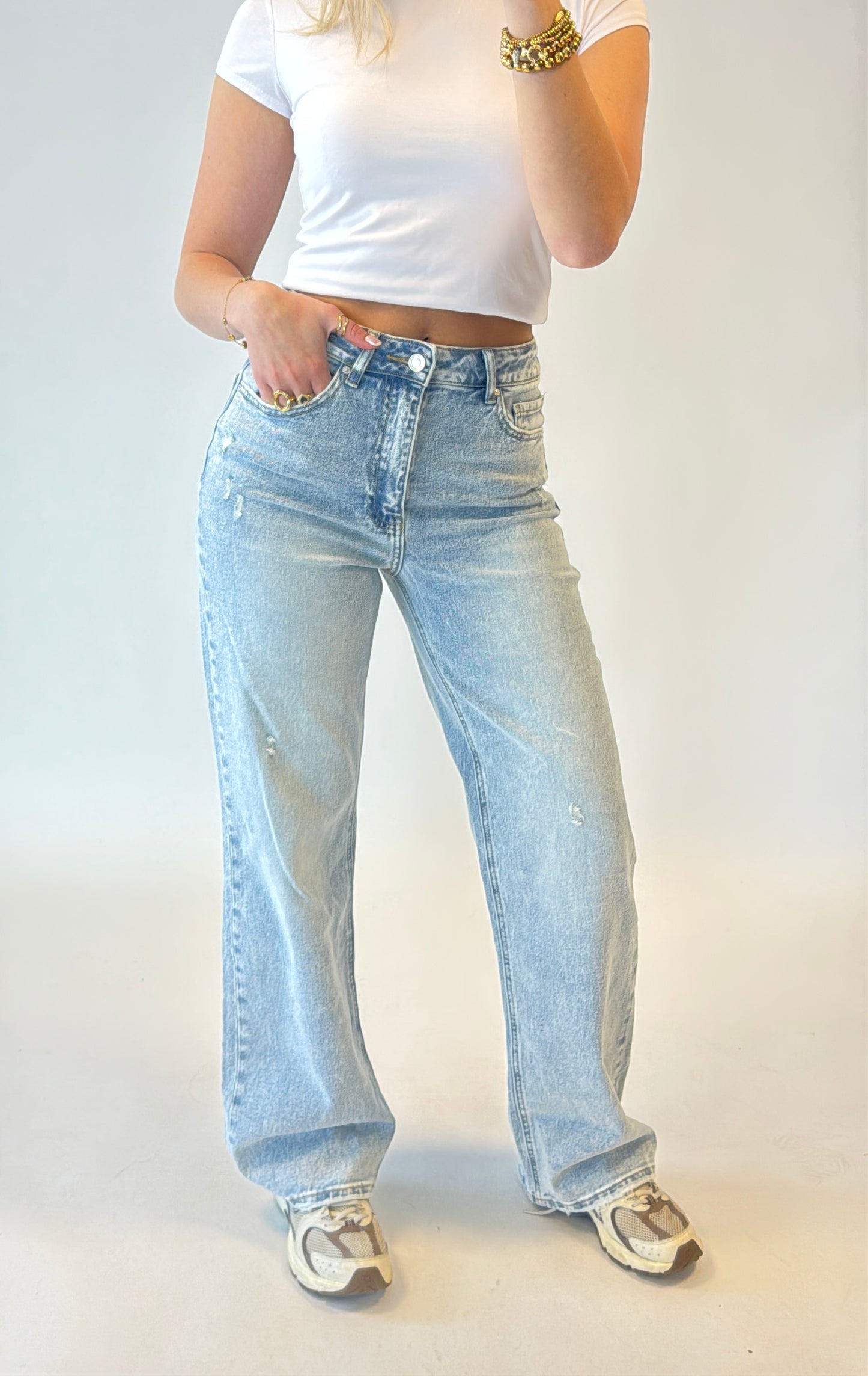 Wide leg jeans - Queenhearts lichte wassing