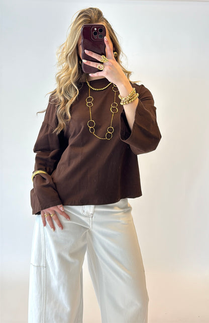Lana longsleeve top - bruin