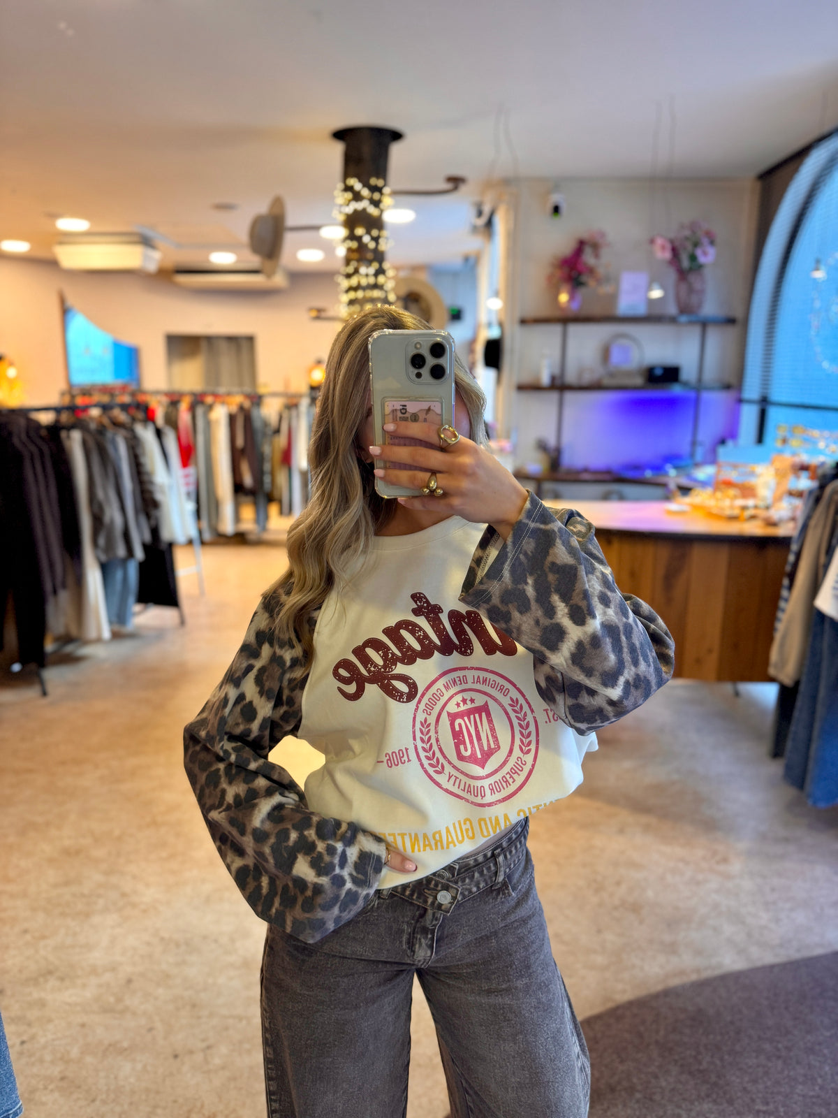 Leopard longsleeved top