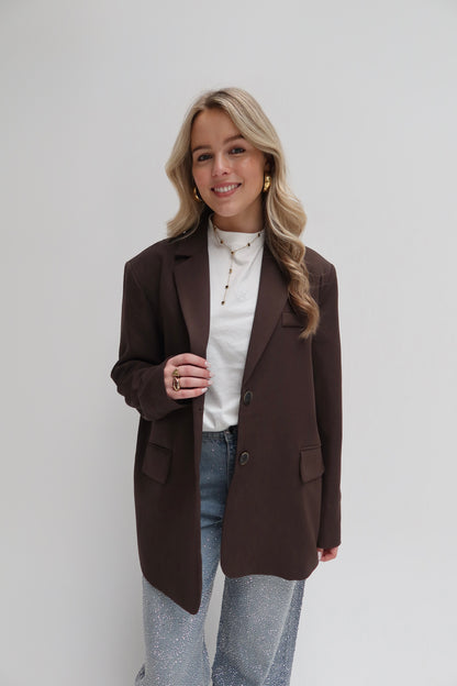 Mikky split blazer - bruin