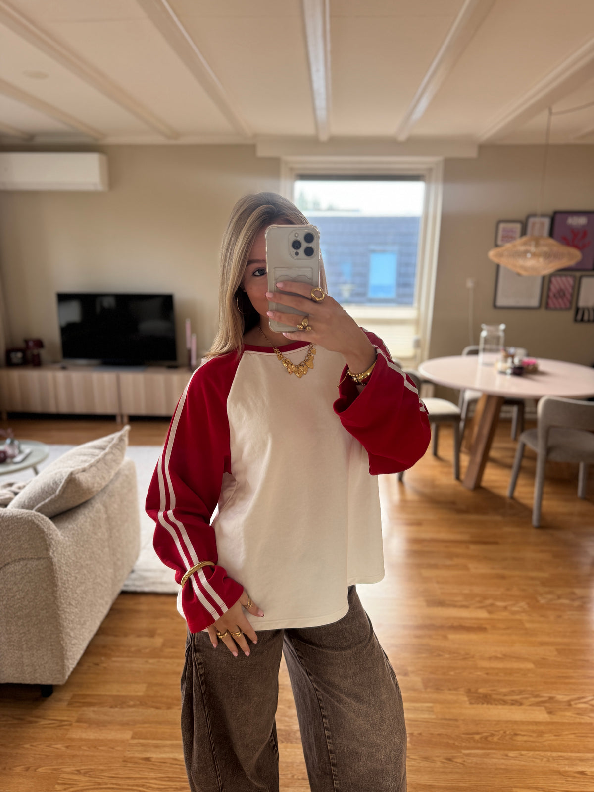 Baseball longsleeved top - rood