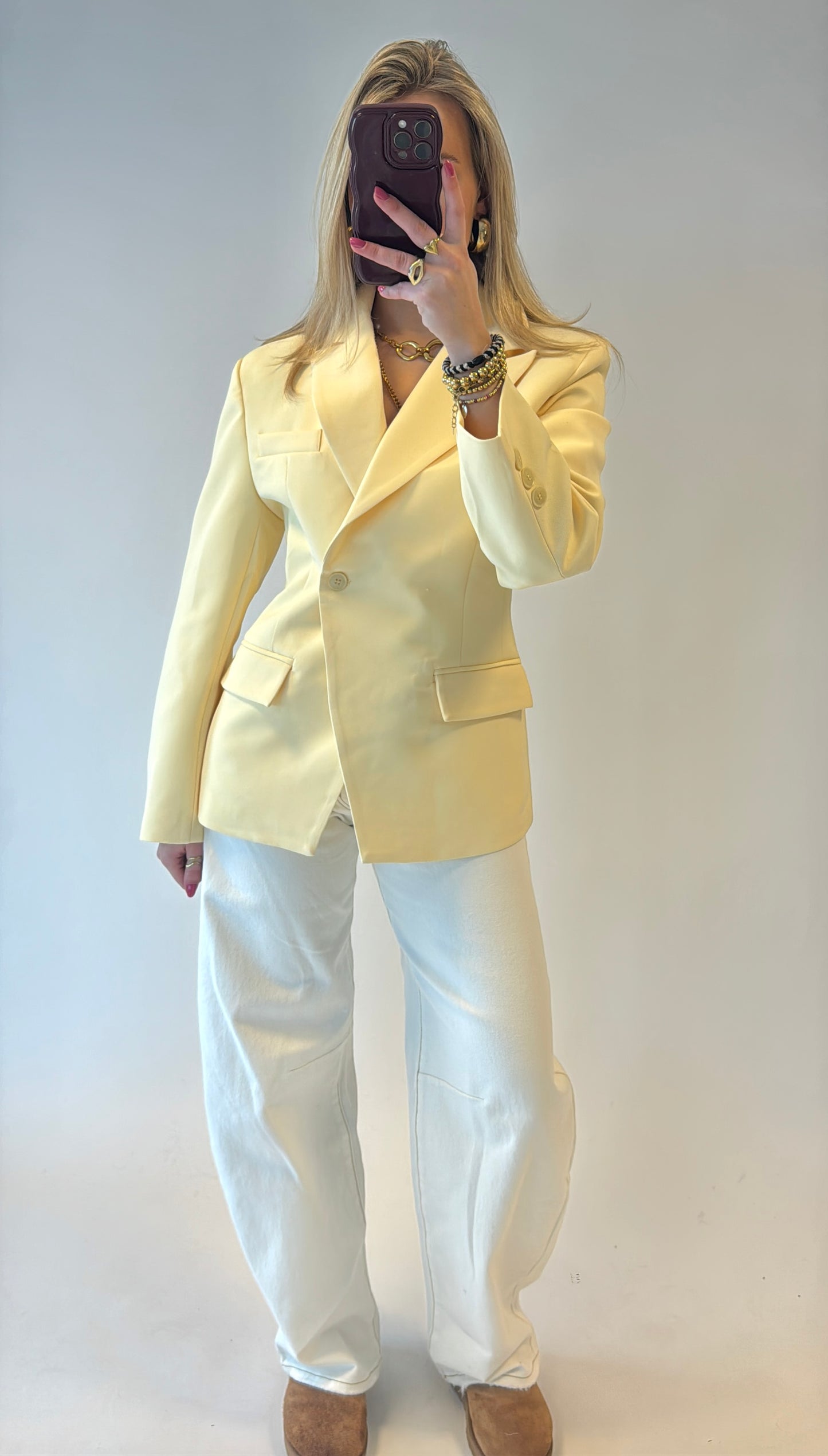 Tailored blazer - butteryellow