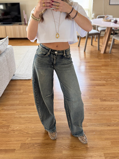 Mallou balloon jeans - vintage wassing (Queenhearts) 3717-10
