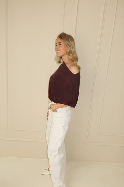 Vera one shoulder top - bruin