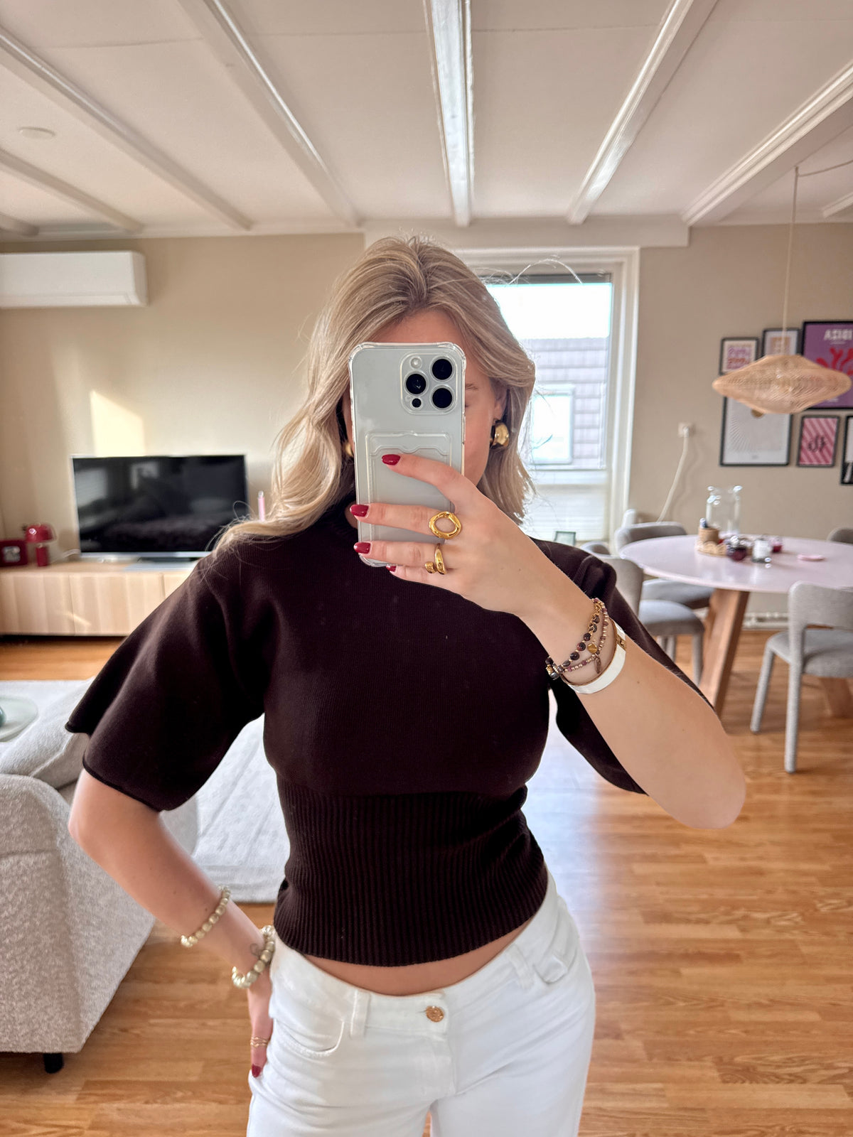 Zara knitted top - bruin