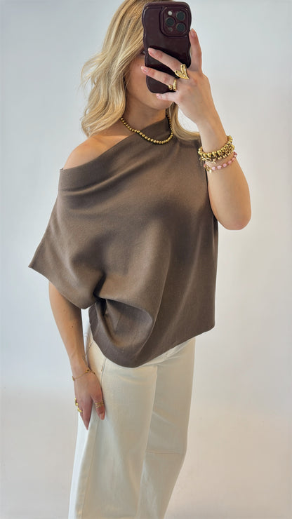 Cassie offshoulder top - bruin