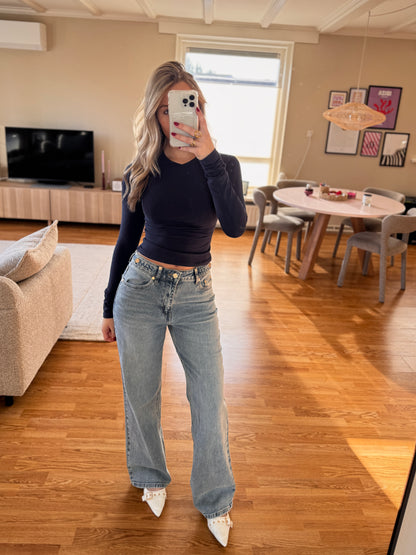 Straight leg jeans Queenhearts - blauw