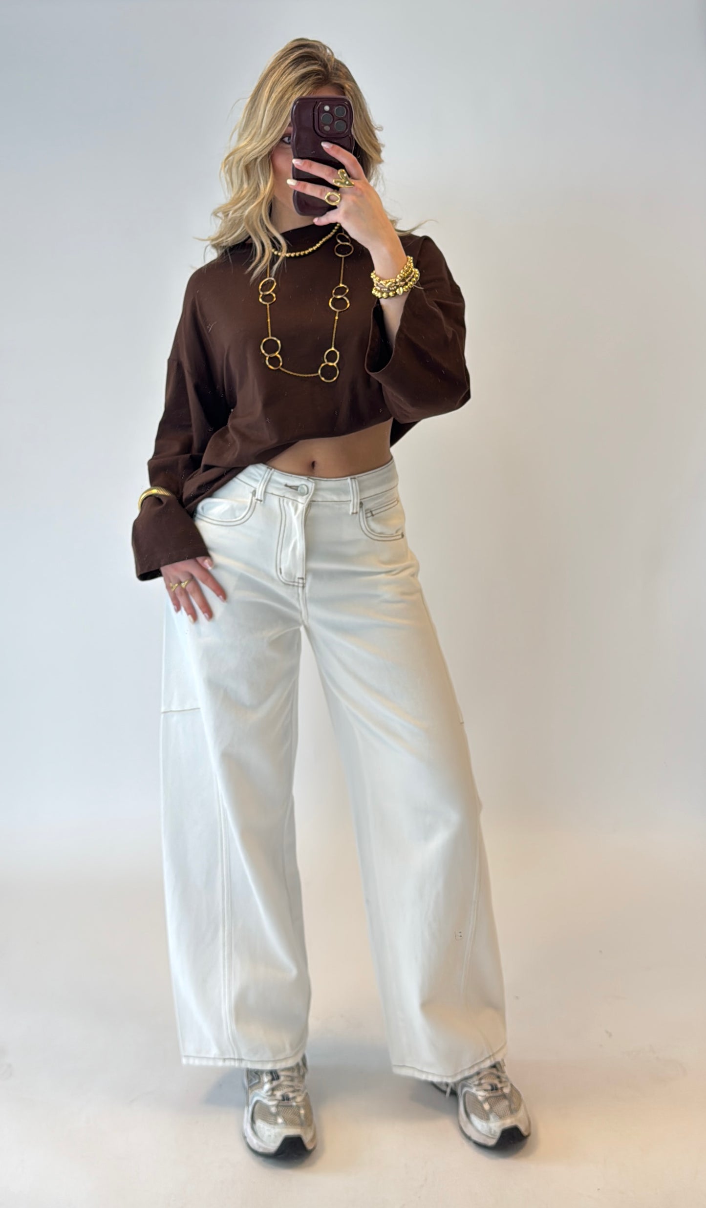 Wide leg jeans - wit Redial (petit)
