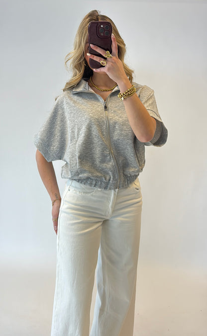 Emie zip top - grijs
