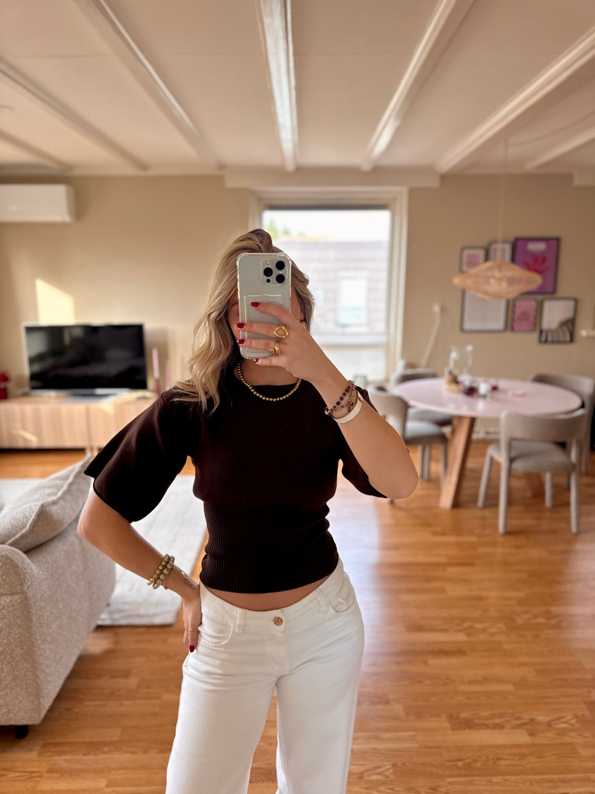 Zara knitted top - bruin