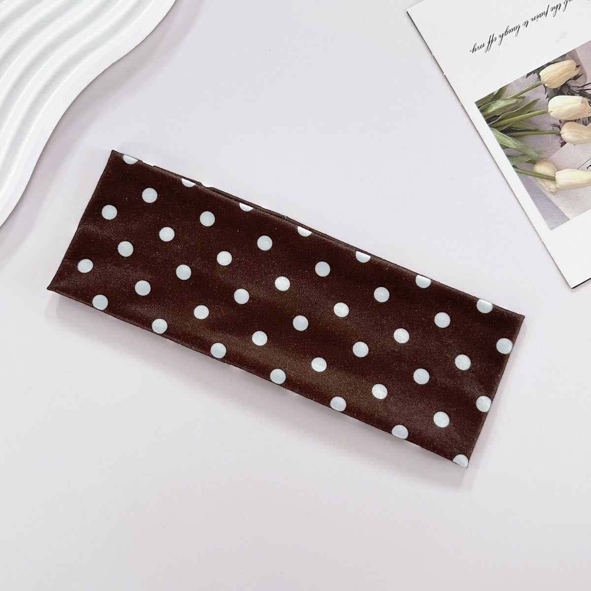 Polka dot headband - bruin