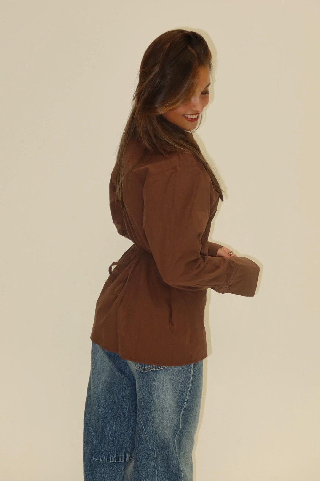 Tailored blouse - bruin