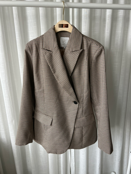 getailleerde blazer geruit - bruin