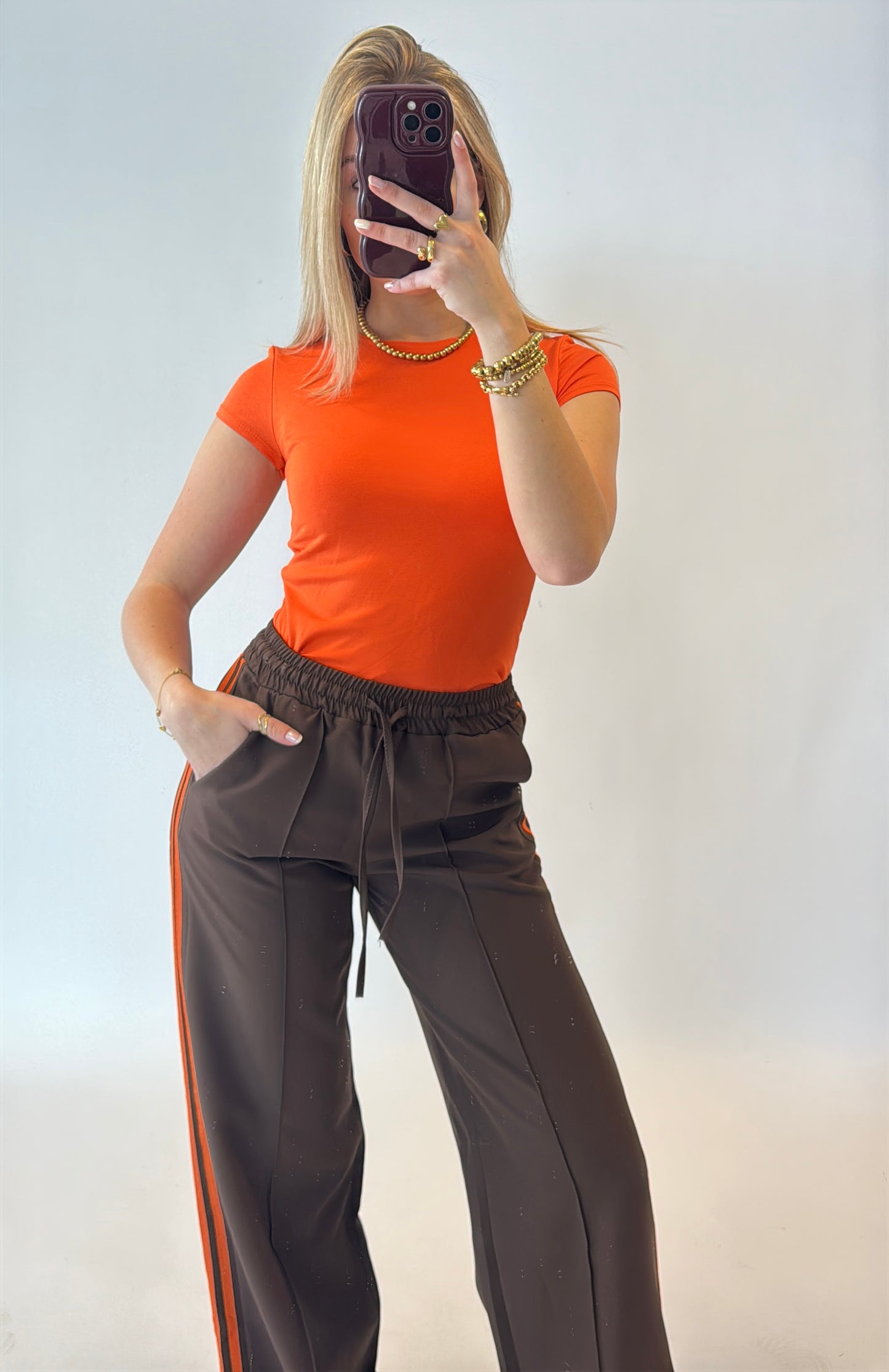 By Izi top shortsleeved - oranje