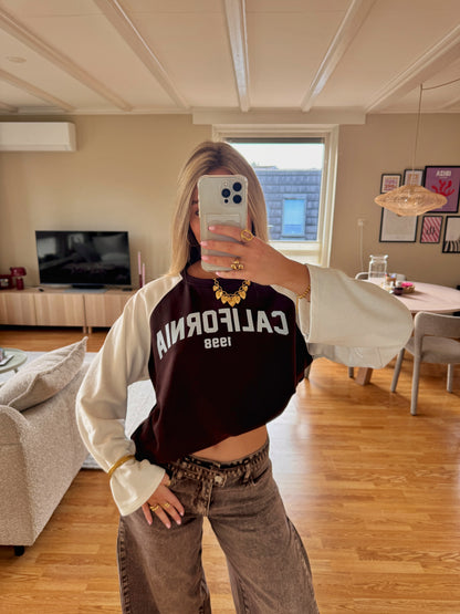 California longsleeved top - wit/bruin