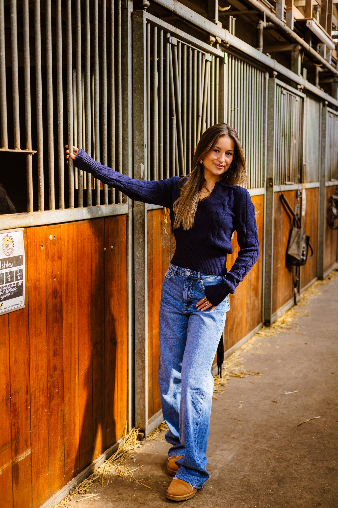 Puck knit - navy