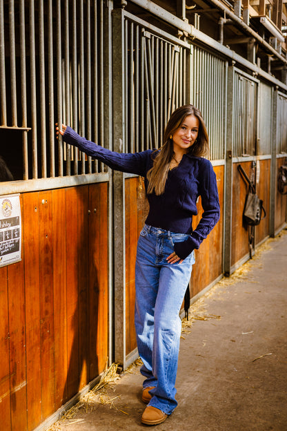 Puck knit - navy