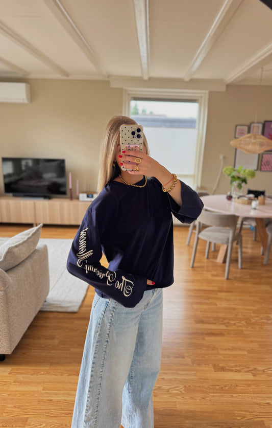 'The Priority Moment' longsleeved top - navy