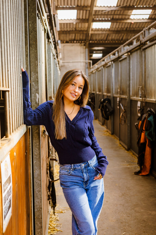 Puck knit - navy