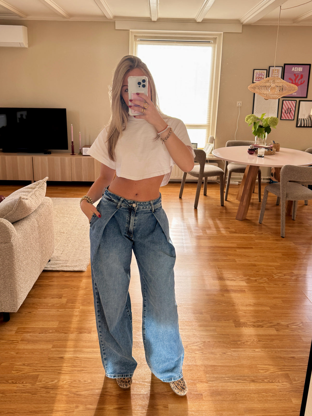 Wide leg jeans pleated - 3916 Queenhearts