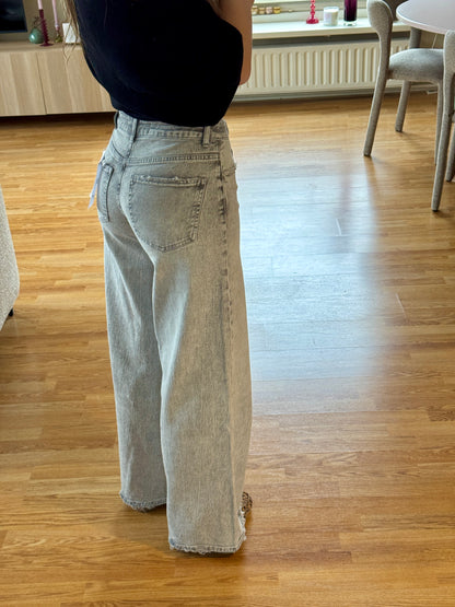 Wide leg jeans Queenhearts - lichtgrijs