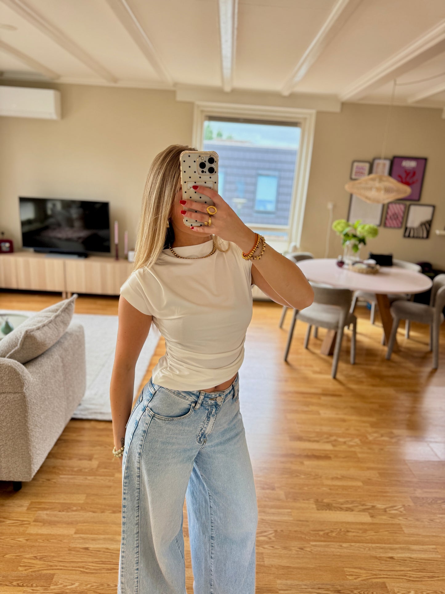 Draped top - wit