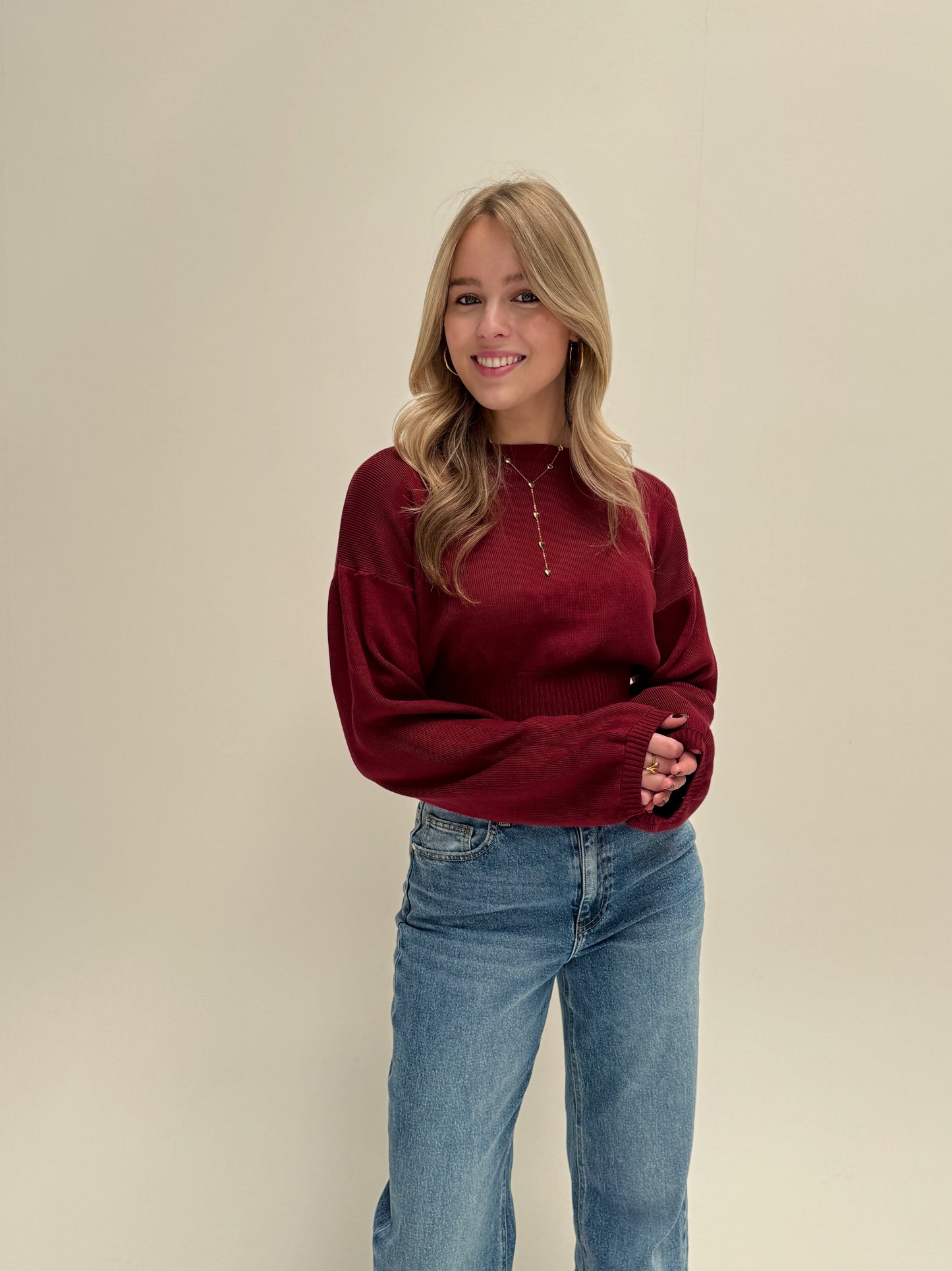 Nara knit - bordeaux rood