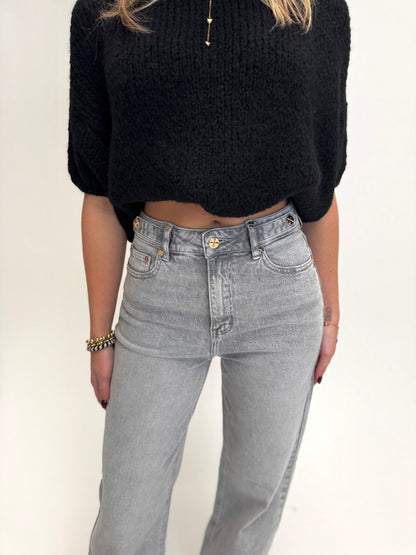 Wide leg jeans Queenhearts - grijs