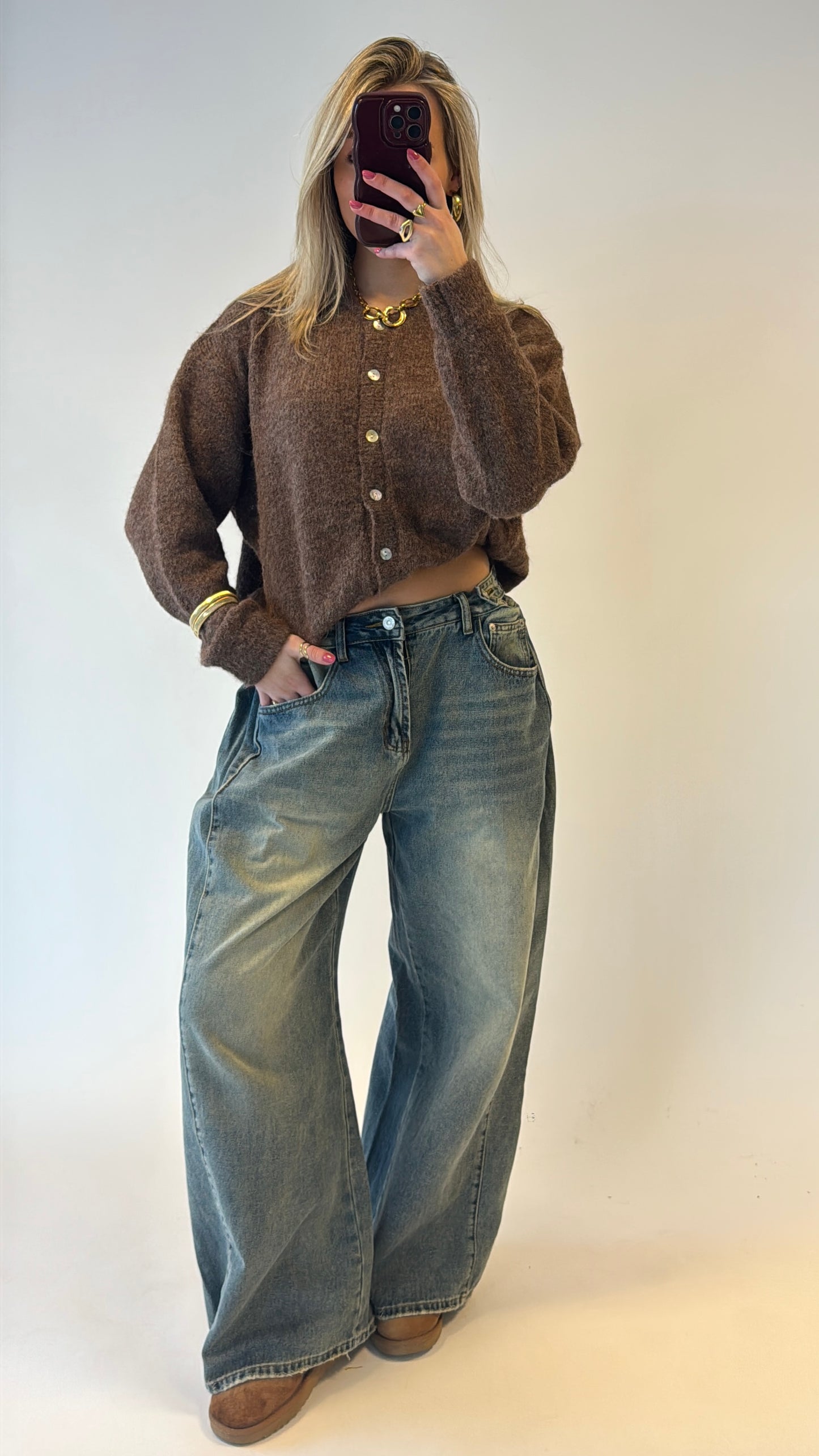 Comfy cardigan - bruin