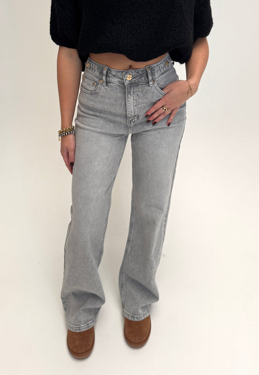 Wide leg jeans Queenhearts - grijs