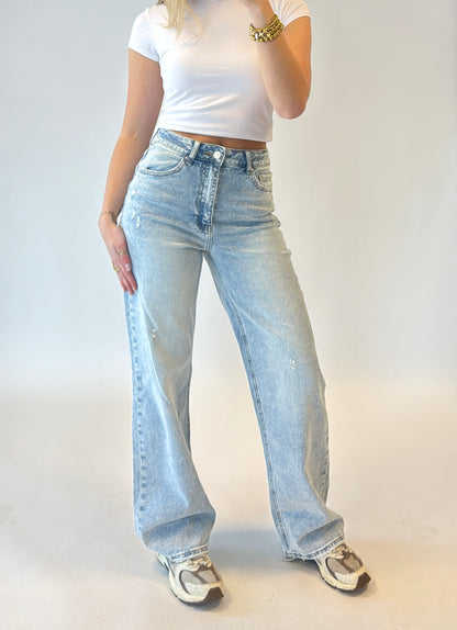 Wide leg jeans - Queenhearts lichte wassing