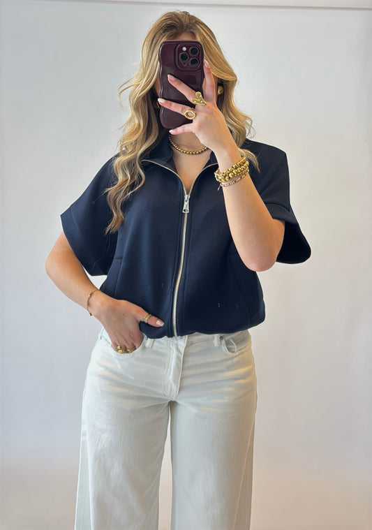 Emie zip top - navy