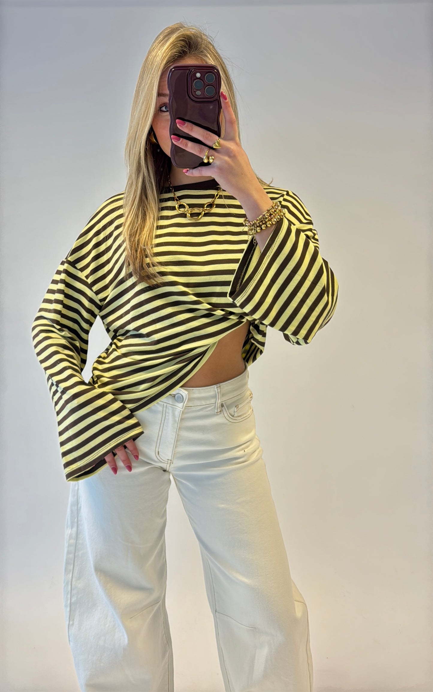 Classic stripes longsleeved top - geel