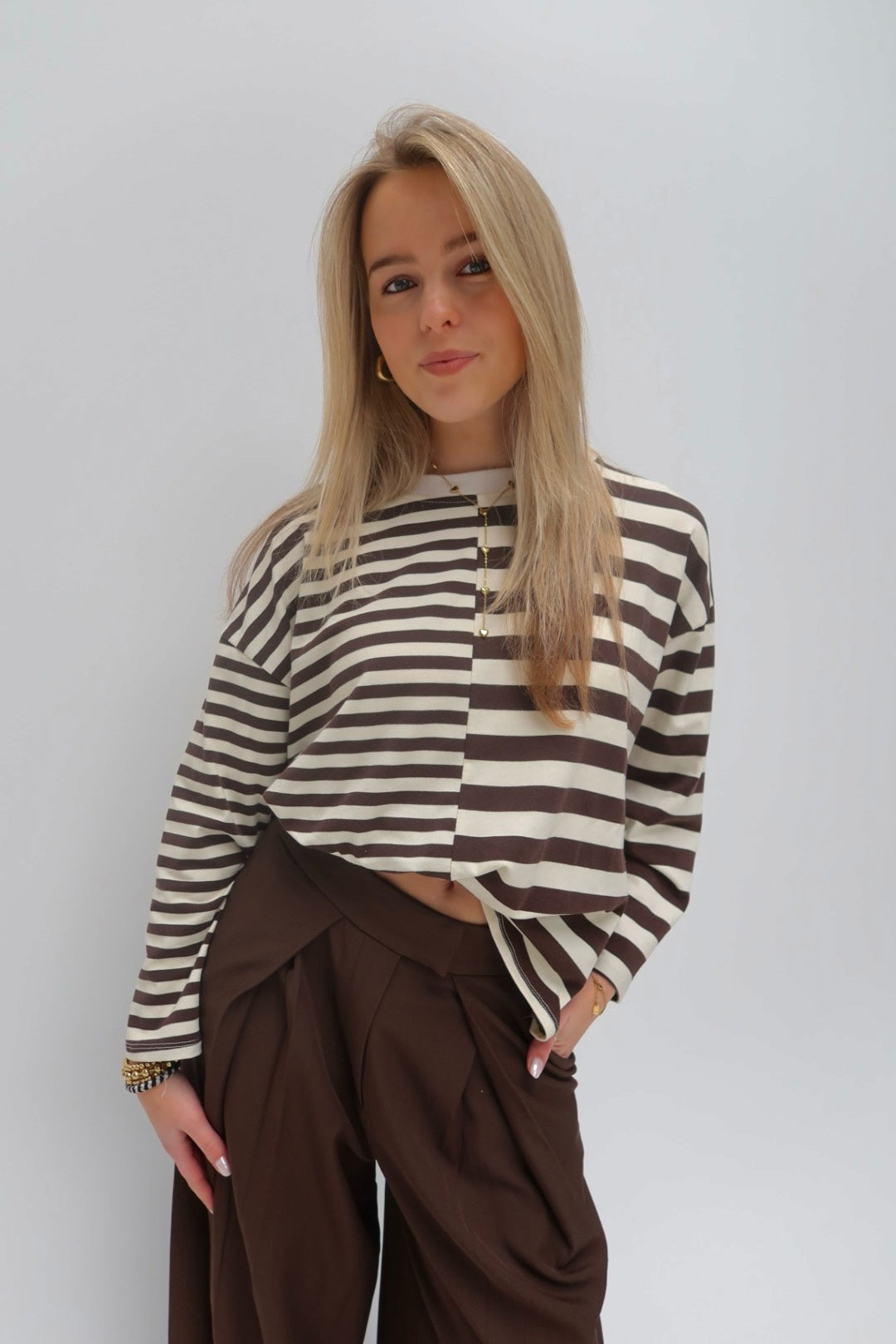 Luna longsleeved top - bruin