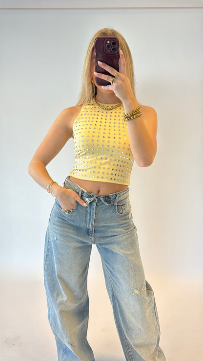 Studs tanktop - butteryellow
