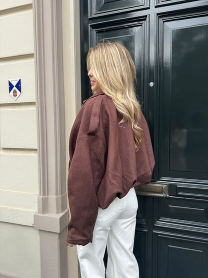 Suedelook jacket - bruin