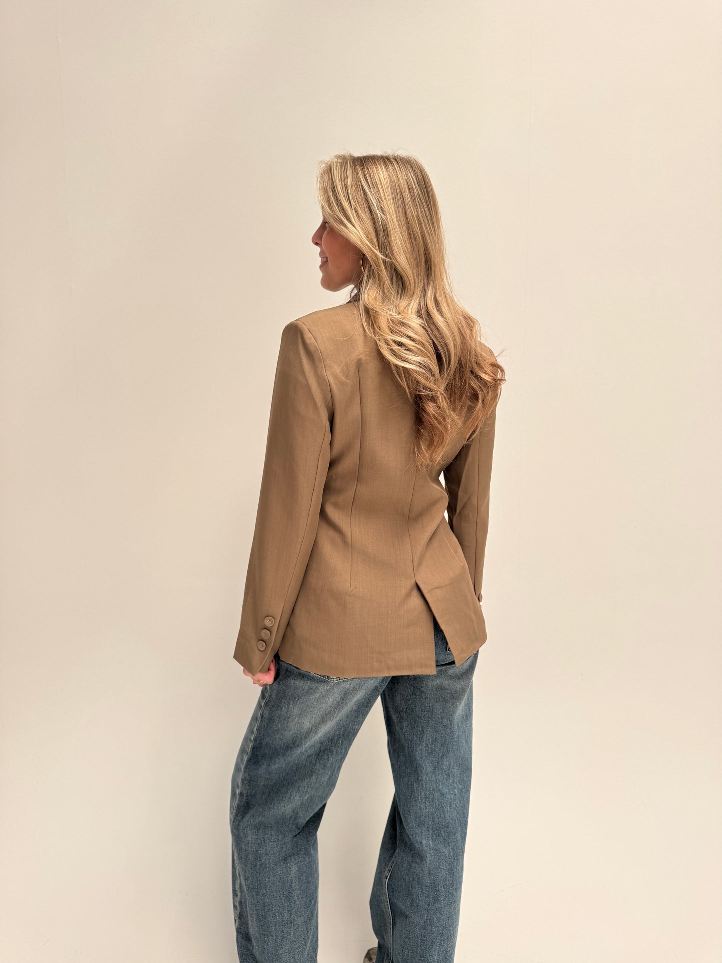Liva getailleerde blazer - camel