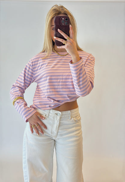 Striped longsleeved top - lavendel