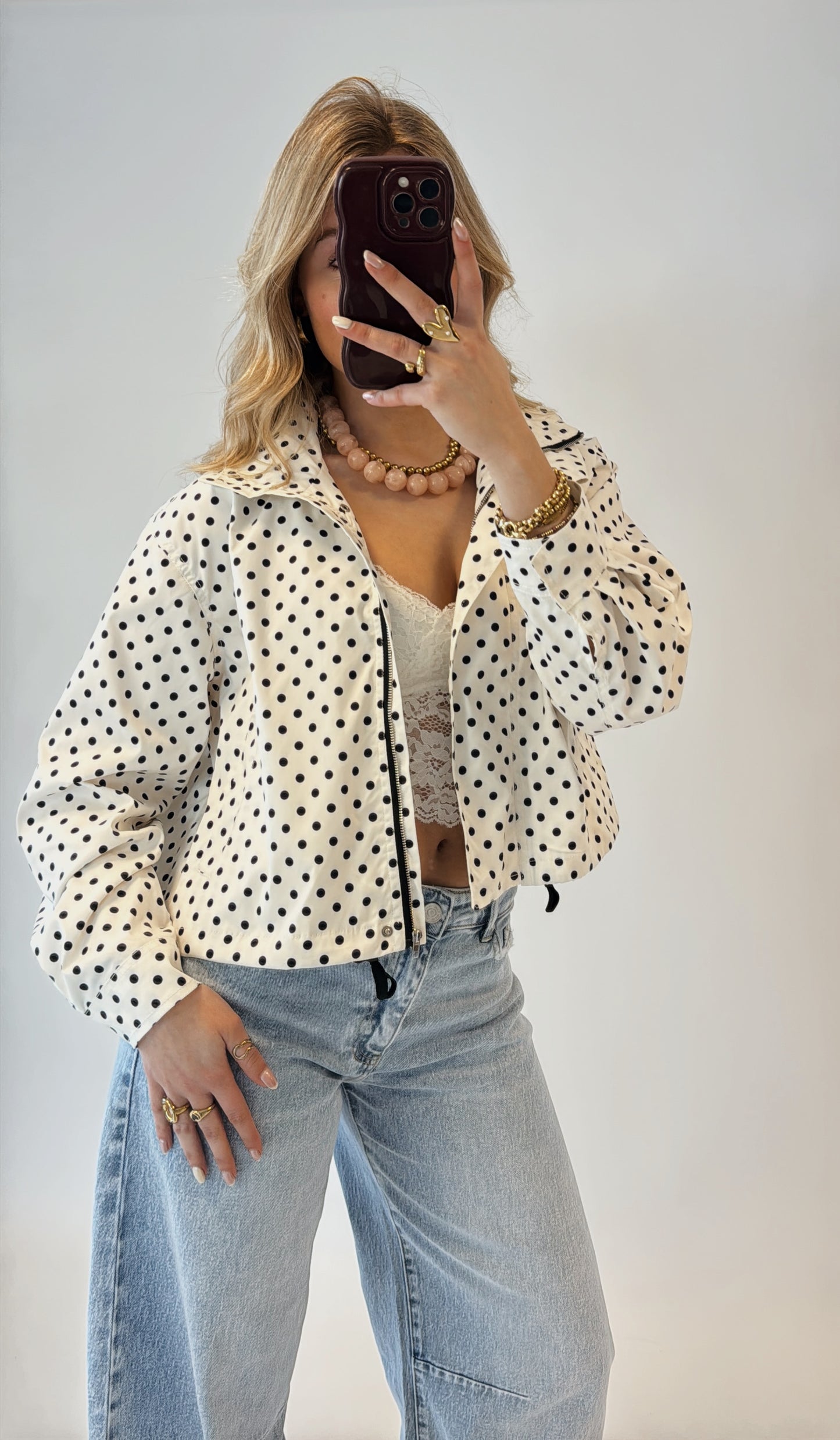 Minte polka dot jacket