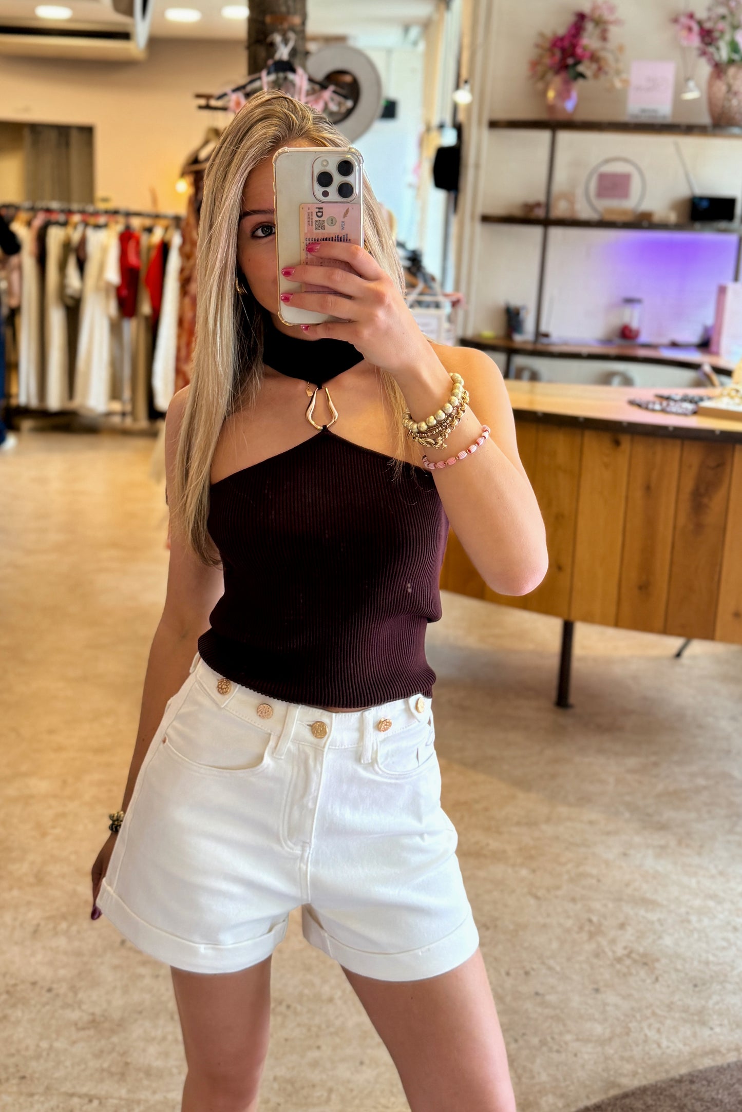 Izi halter top - bruin