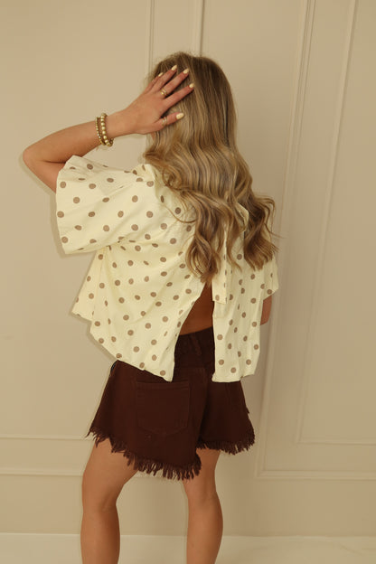 Zoë polka dot blouse - butteryellow