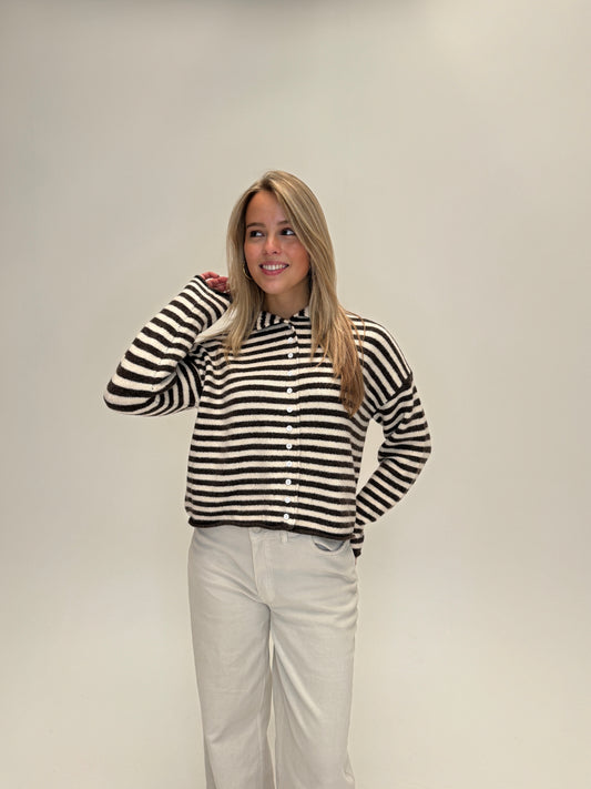 Anna striped cardigan - bruin