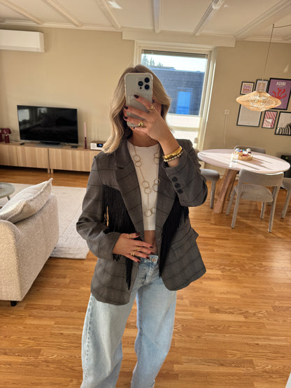 Vintage fringle blazer - khaki