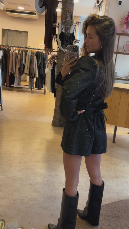 Sparkle playsuit - zwart