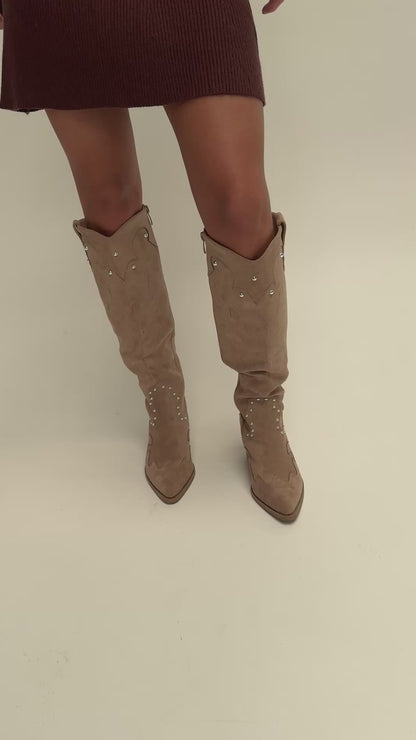 Western cowboy boots - beige