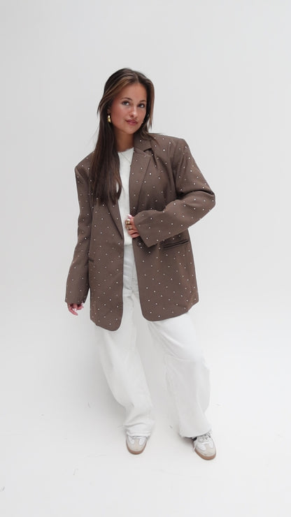Lovie sparkle blazer - bruin