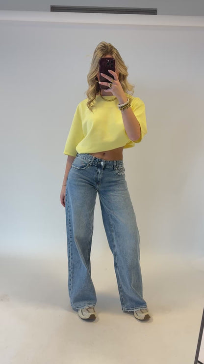 Wide leg jeans - low waist Queenhearts blauw