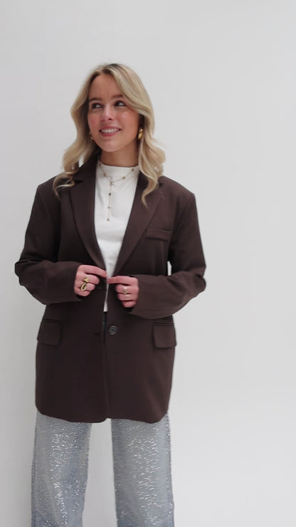 Mikky split blazer - bruin